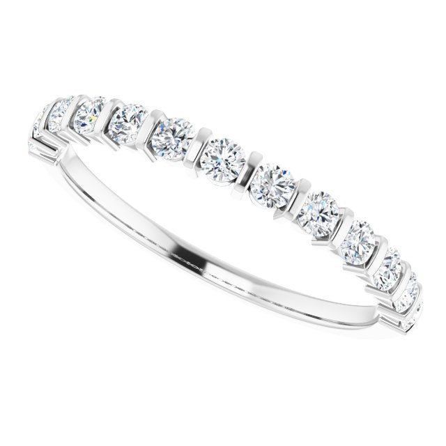 0.37 ct. Round Cut Diamond Wedding Band Bar Set Anniversary Ring-VIRABYANI